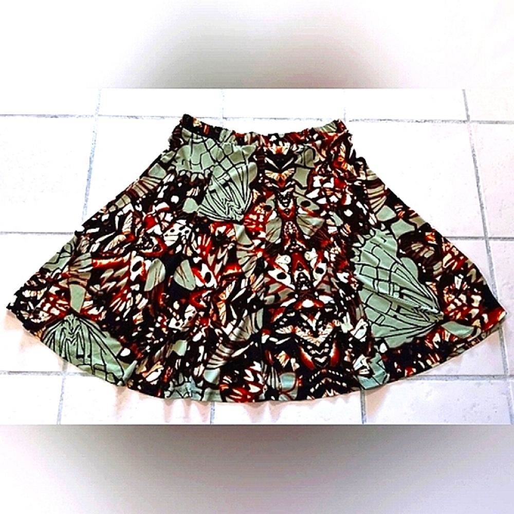 Grace Elements Brown, Rust and Green Skirt Boho Butterfly Wing Long Skirt.